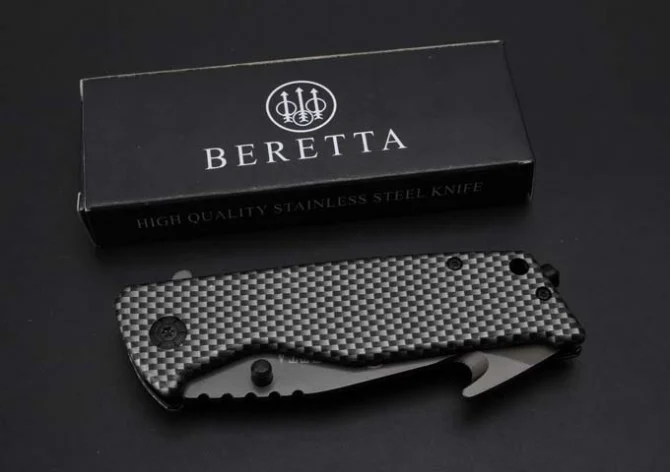 Сгъваем нож Beretta с шип за чупене на стъкло, полуавтоматичен полуавтоматичен