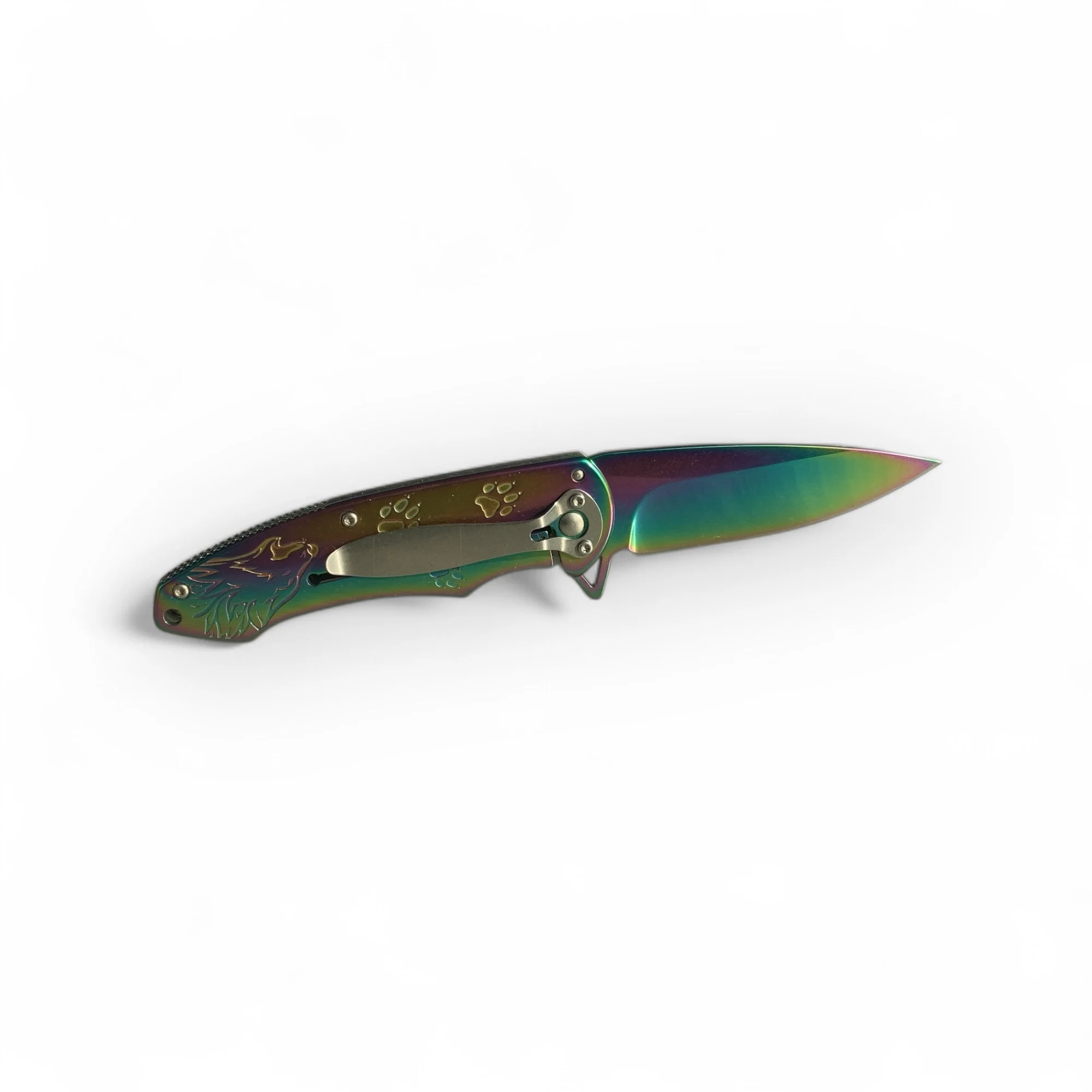 Сгъваем нож Compact Cut Wolf Spirit, гравиран вълк Compact Cut