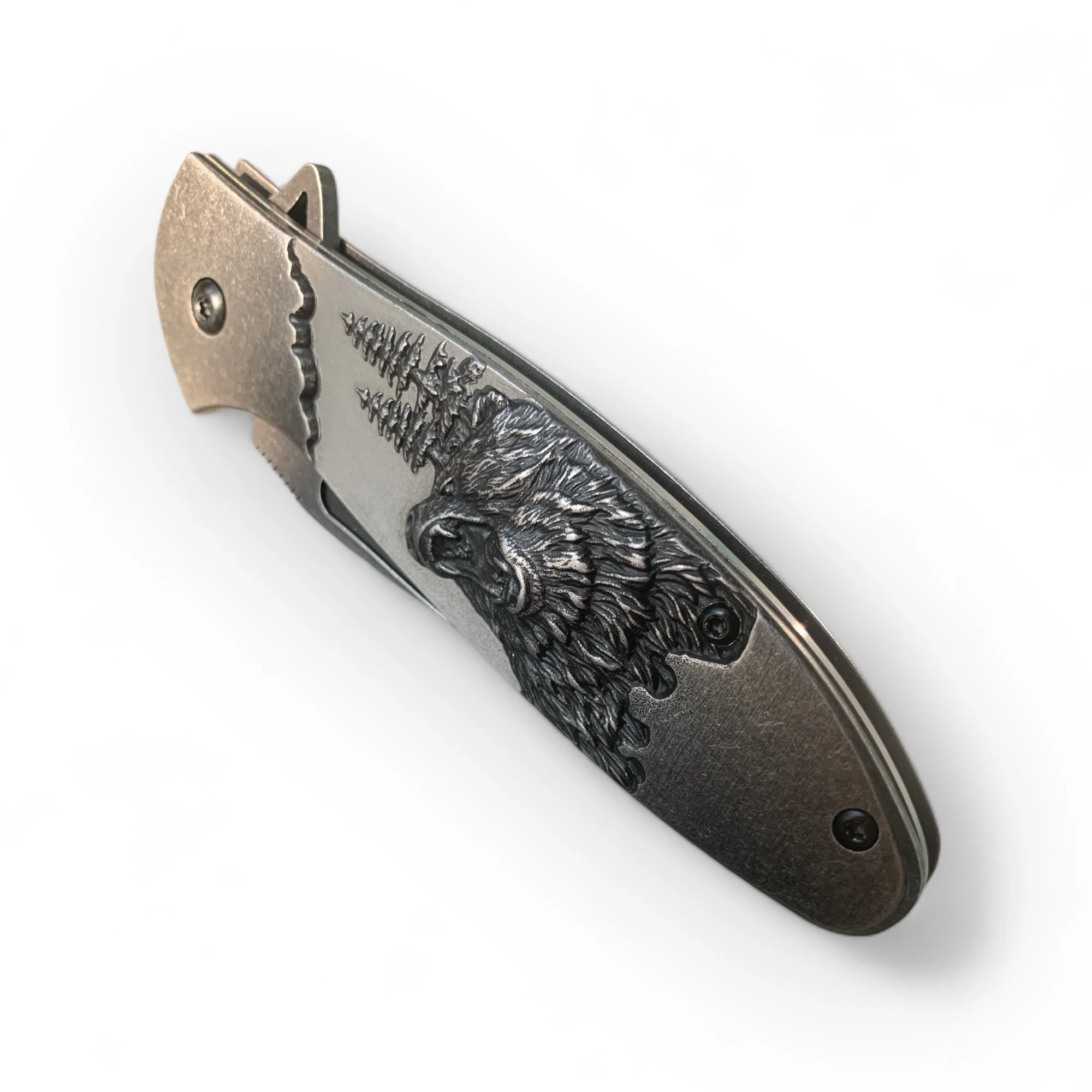 Сгъваем нож Compact Cut Grizzly Spirit, релефна гравюра мечка Compact Cut