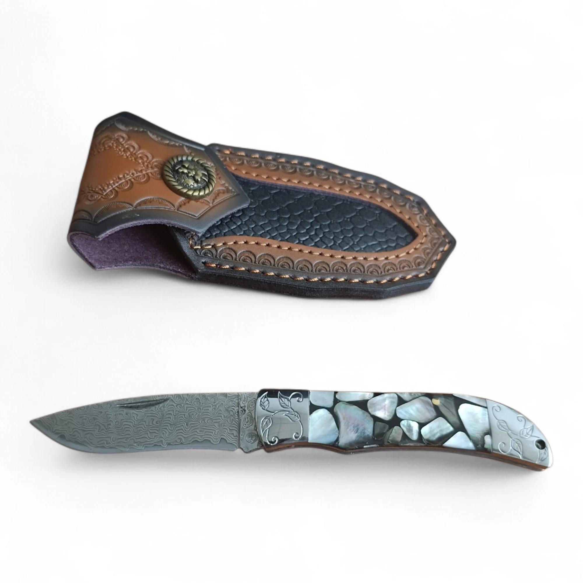 Сгъваем нож Damask Pearl Damascus, елегантна изработка Damask pocket knives
