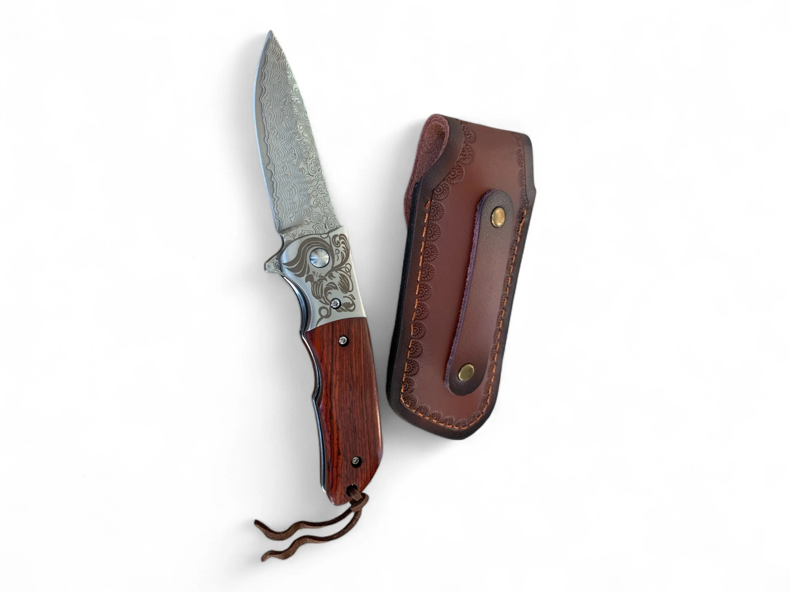 Сгъваем нож Damask Mirage steel, дамаскова стомана и дървена дръжка Damask pocket knives
