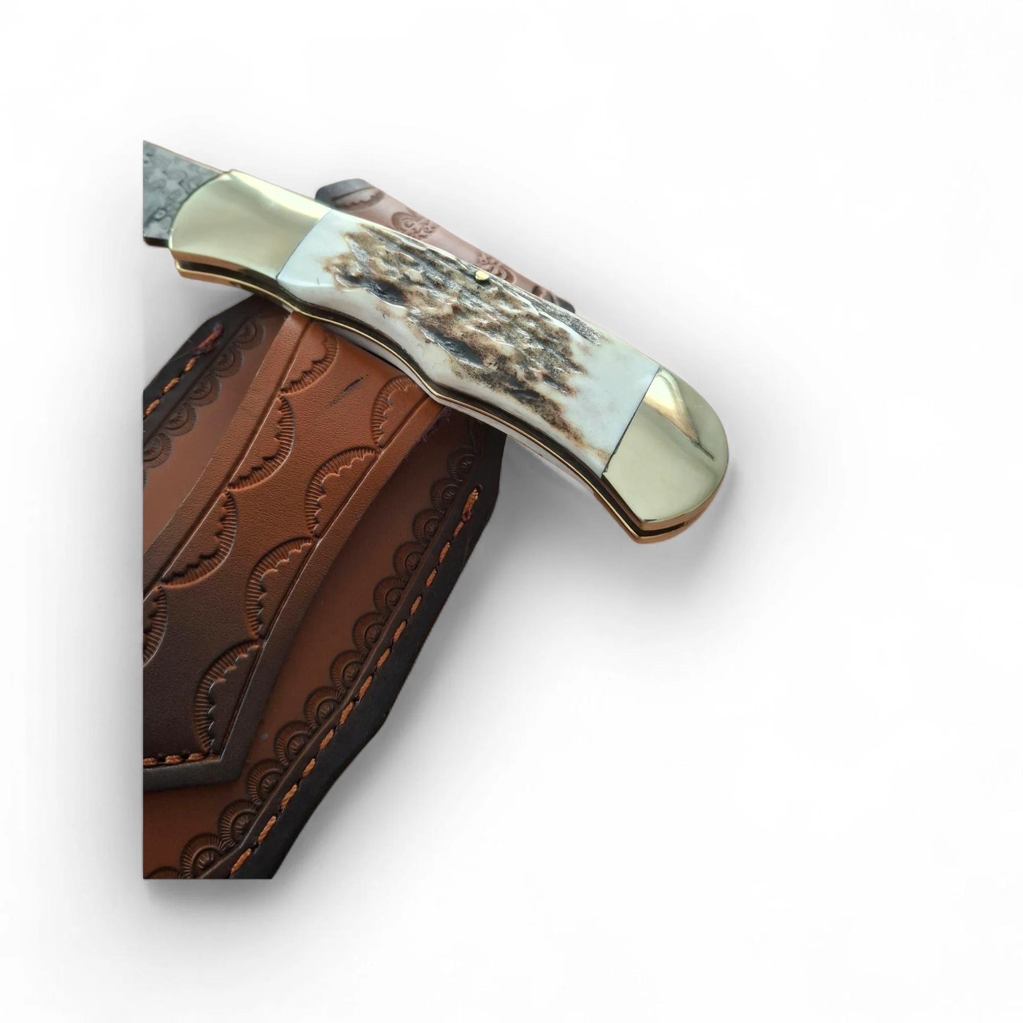Сгъваем нож Damask Forest Antler 195, дамаска VG10 стомана Damask pocket knives