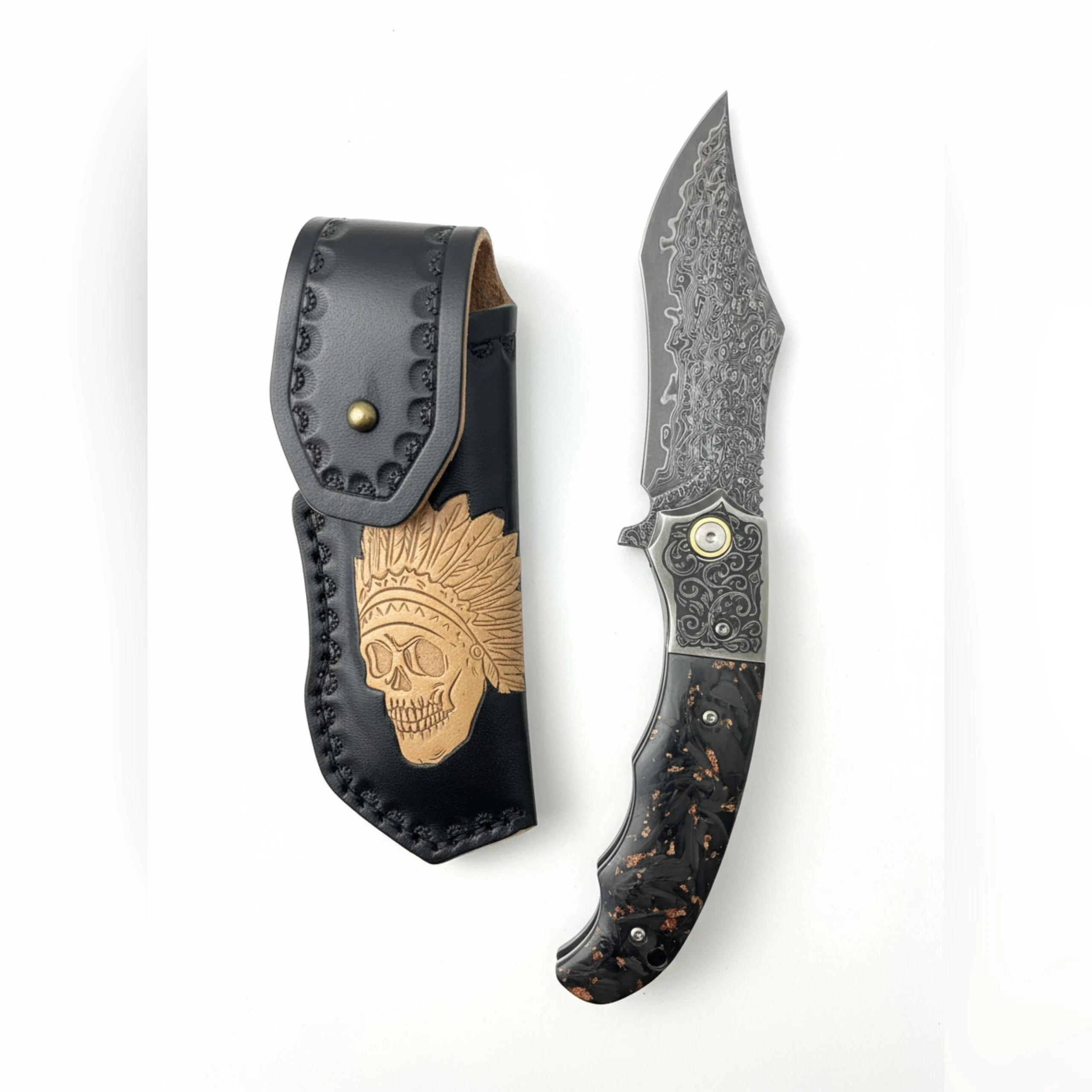 Сгъваем нож Black Serpent Damascus VG10, премиум качество Damask pocket knives
