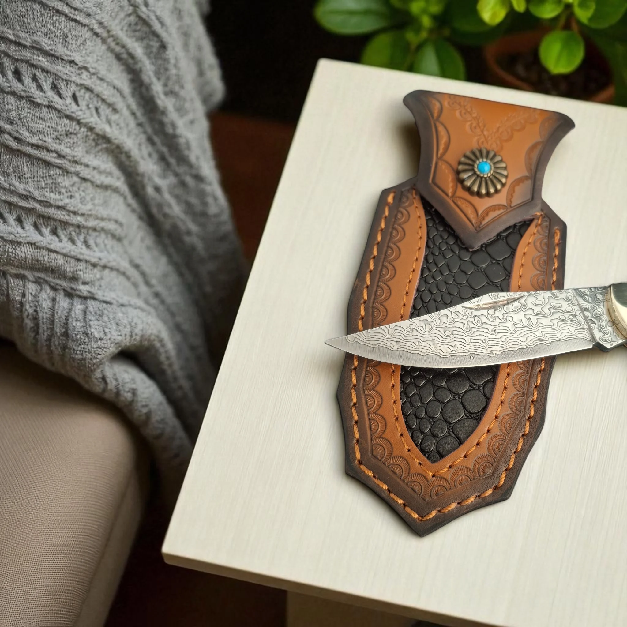 Сгъваем нож Damask Stag Damascus Hunter 196, дамаска стомана Damask pocket knives