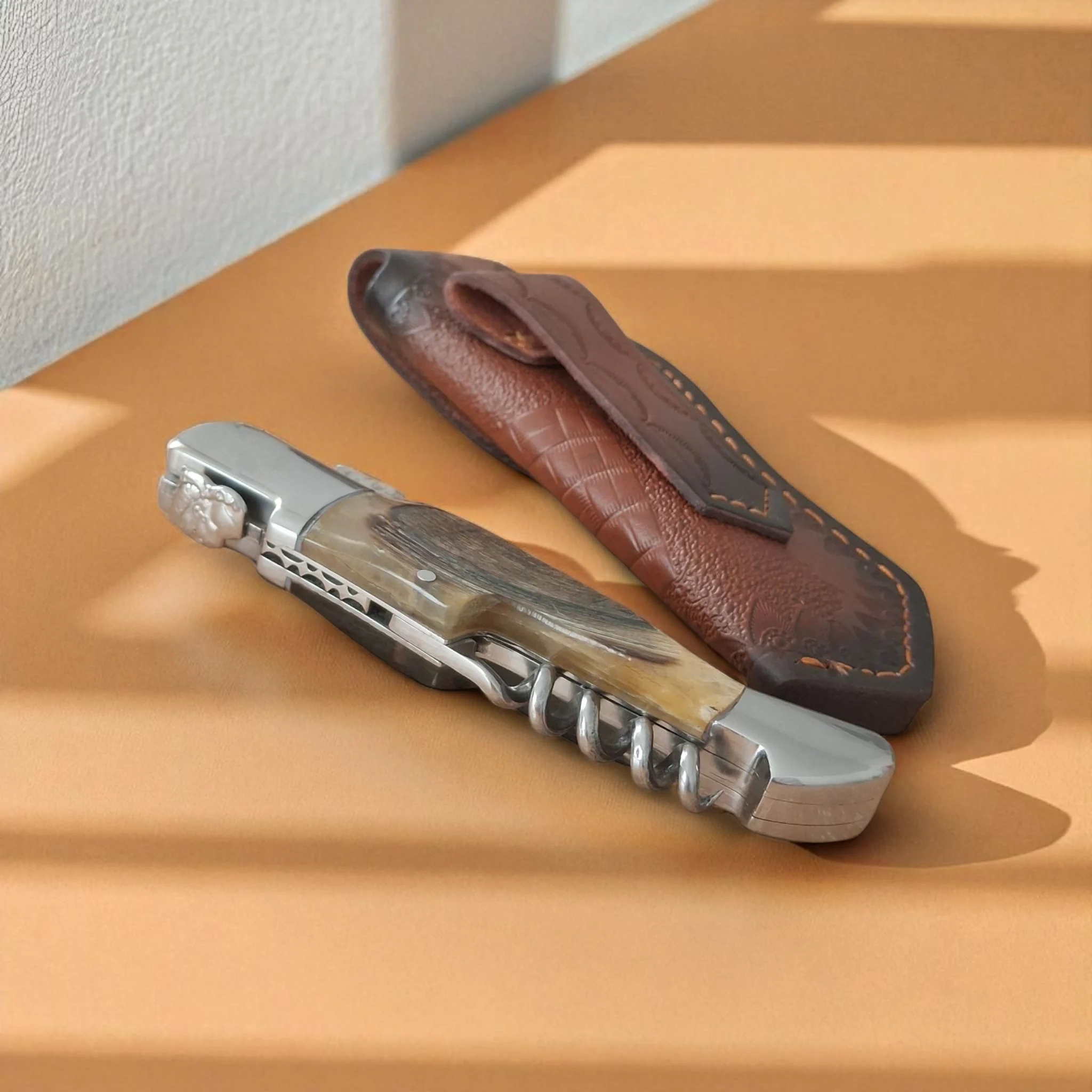 Сгъваем нож Damask Hunter Crown 210, Дамаска VG10 и еленов рог Damask pocket knives