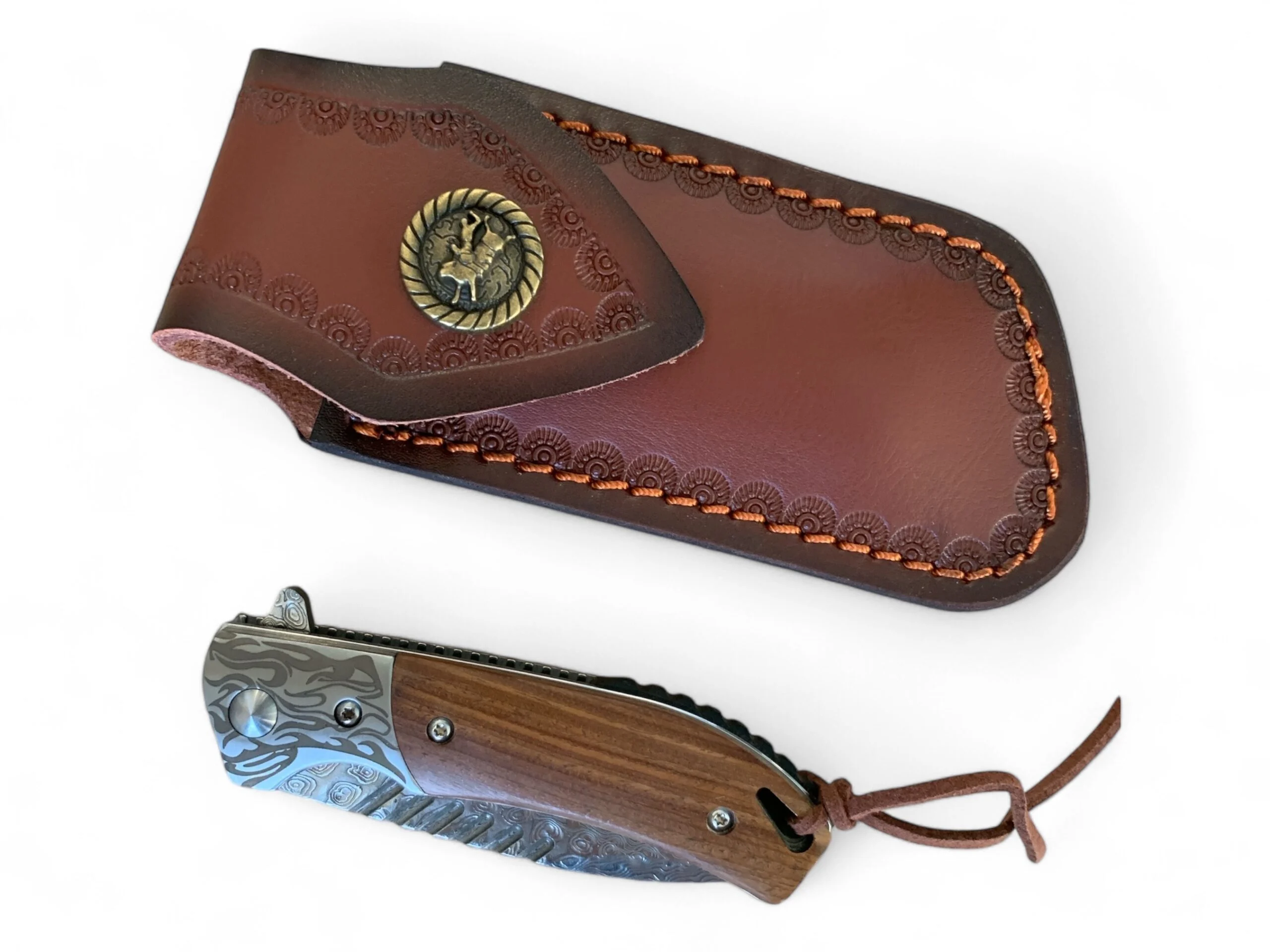Сгъваем нож Damask Woodland Strider, дамаскова стомана и дървена дръжка Сгъваем нож Damask Woodland Strider, дамаскова стомана и дървена дръжка - Image 4