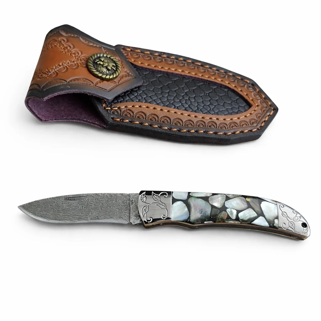 Сгъваем нож Damask Pearl Damascus, елегантна изработка Сгъваем нож Damask Pearl Damascus