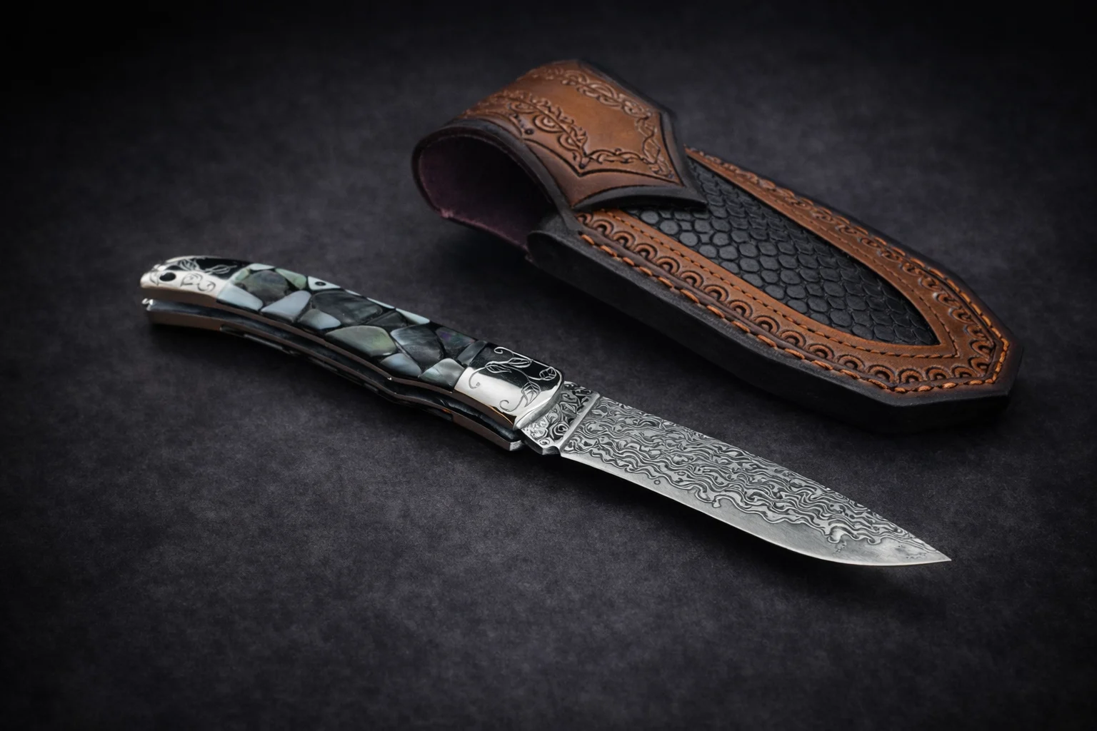 Сгъваем нож Damask Pearl Damascus, елегантна изработка Сгъваем нож Damask Pearl Damascus, елегантна изработка - Image 5