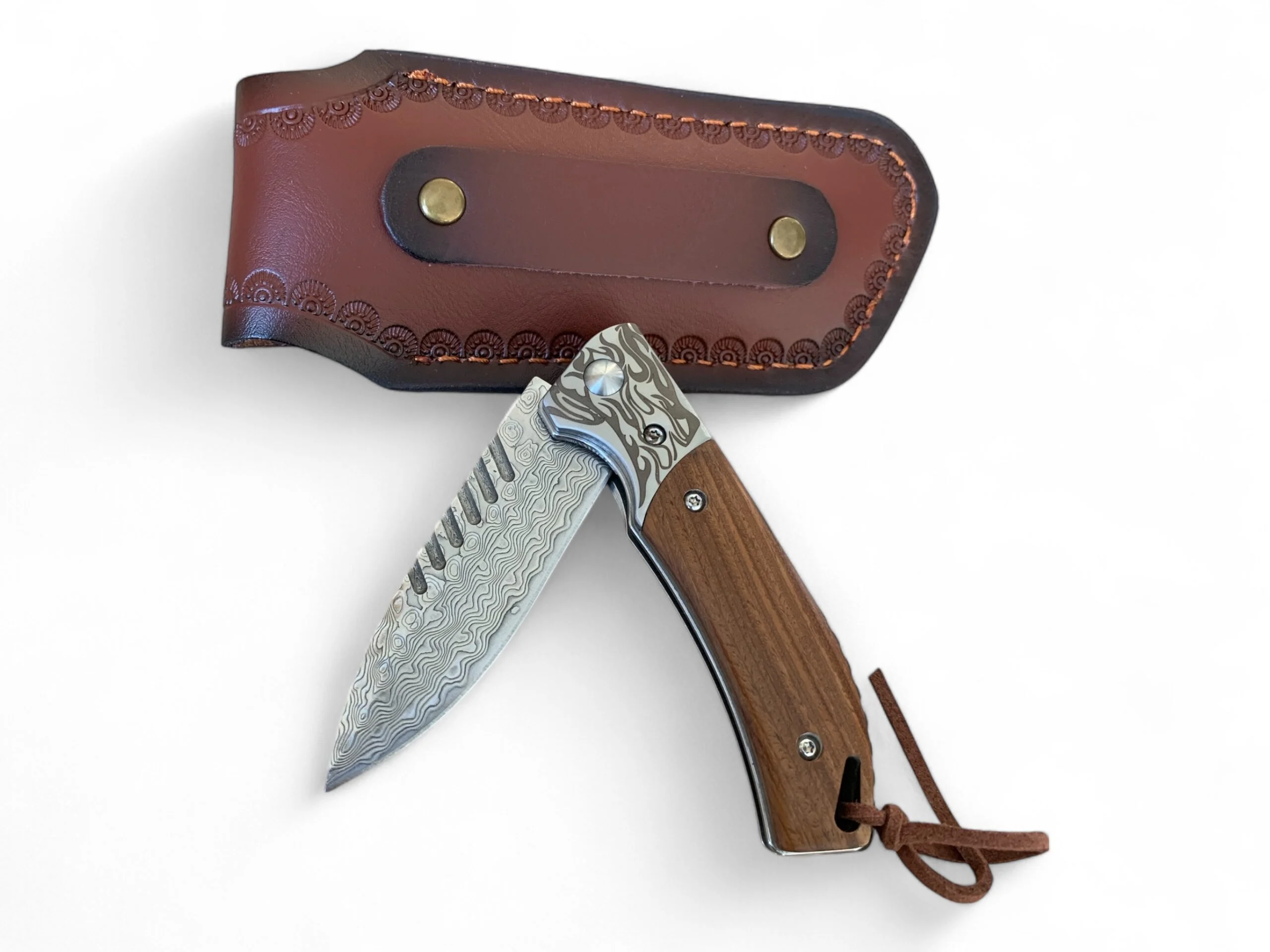 Сгъваем нож Damask Woodland Strider, дамаскова стомана и дървена дръжка Сгъваем нож Damask Woodland Strider, дамаскова стомана и дървена дръжка - Image 6