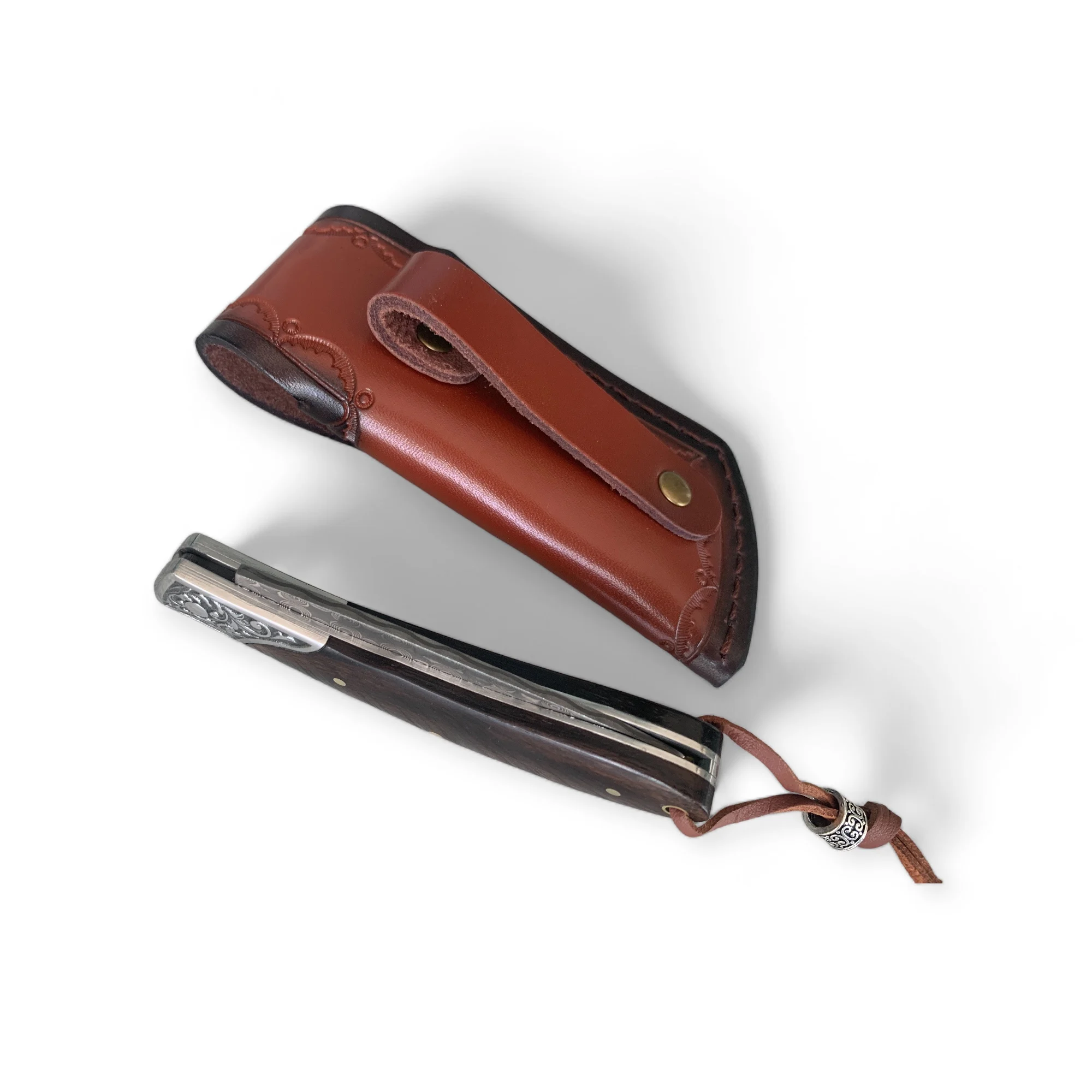 Сгъваем нож Damask pocket knives, дръжка от дърво и метал, дамаска стомана Сгъваем нож Damask pocket knives, дръжка от дърво и метал, дамаска стомана - Image 7