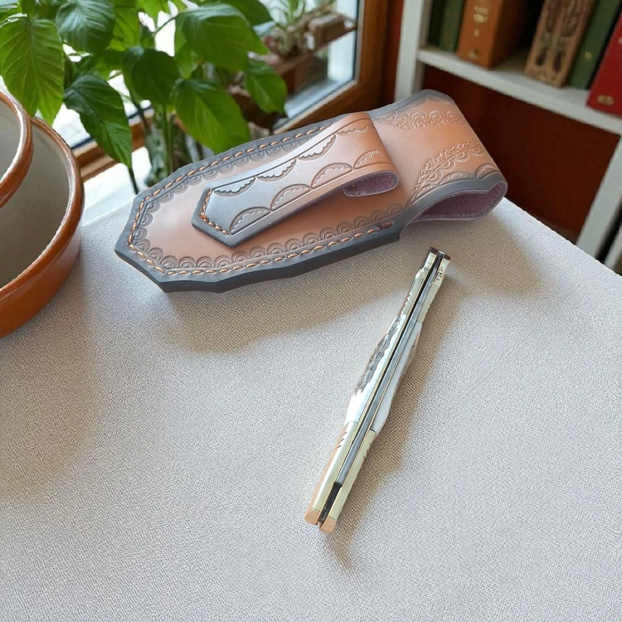 Сгъваем нож Damask Elk 210, VG10 дамаска стомана, еленов рог Сгъваем нож Damask Elk 210, VG10 дамаска стомана, еленов рог - Image 7