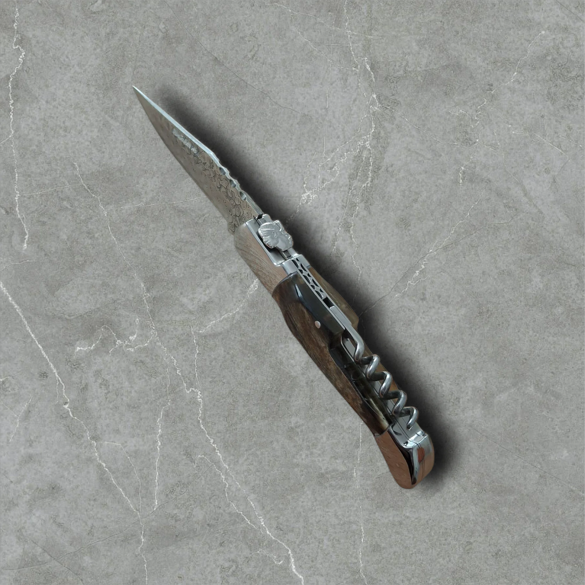 Сгъваем нож Damask Hunter Crown 210, Дамаска VG10 и еленов рог Сгъваем нож Damask Hunter Crown 210, Дамаска VG10 и еленов рог - Image 7