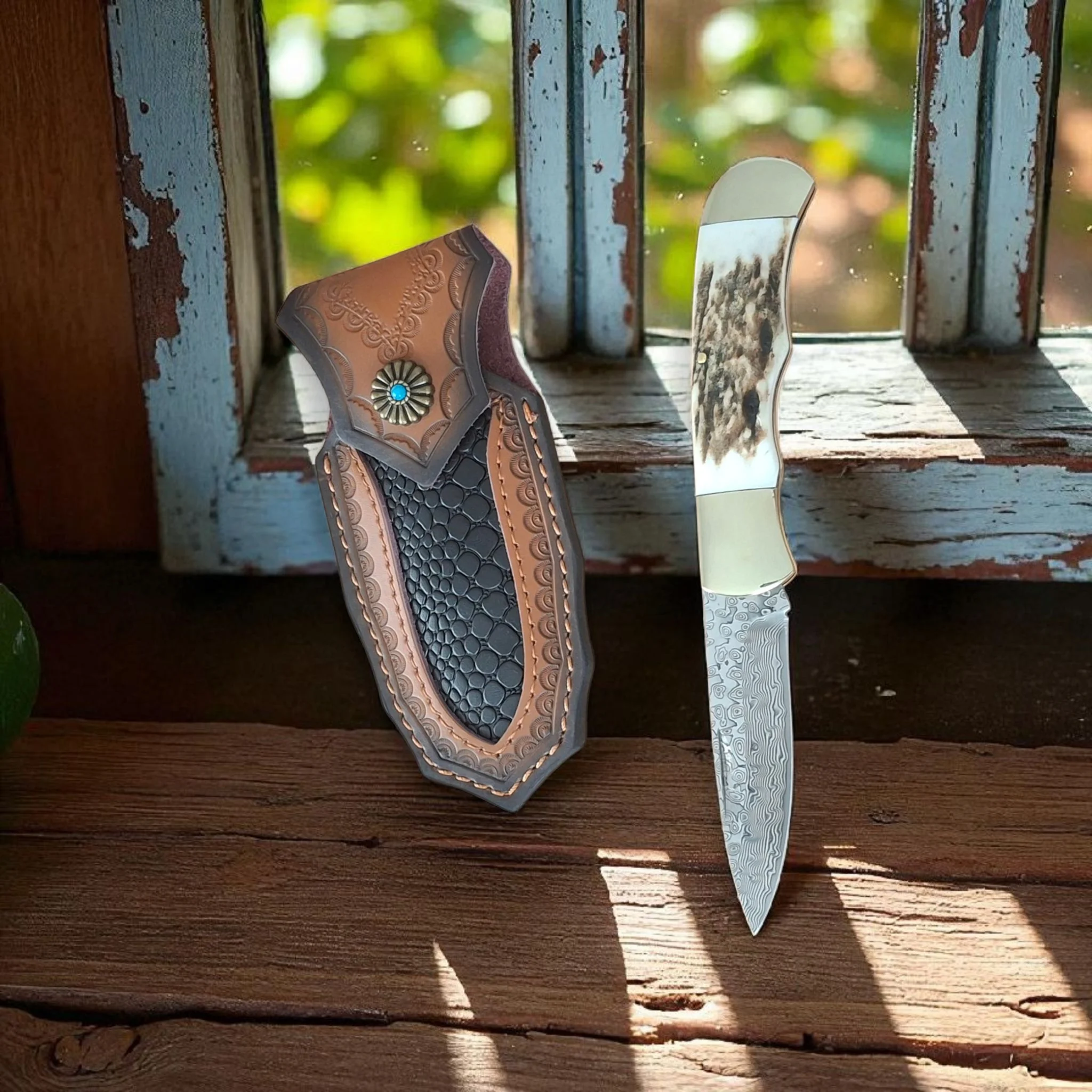 Сгъваем нож Damask Forest Antler 195, дамаска VG10 стомана Сгъваем нож Damask Forest Antler 195, дамаска VG10 стомана - Image 10