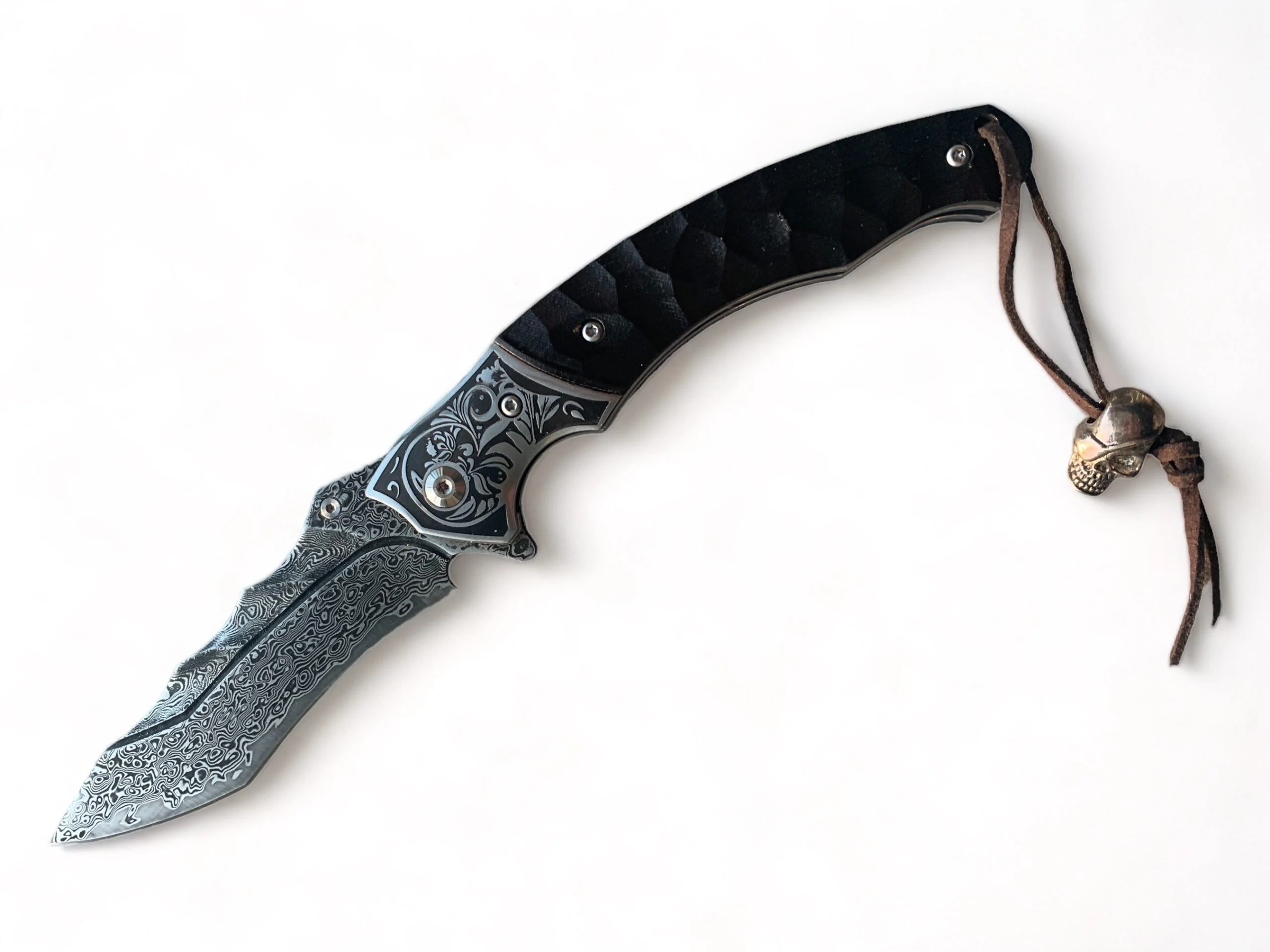 Сгъваем нож Damask pocket knives с гравирани детайли и кожен калъф Сгъваем нож Damask pocket knives с гравирани детайли и кожен калъф - Image 10