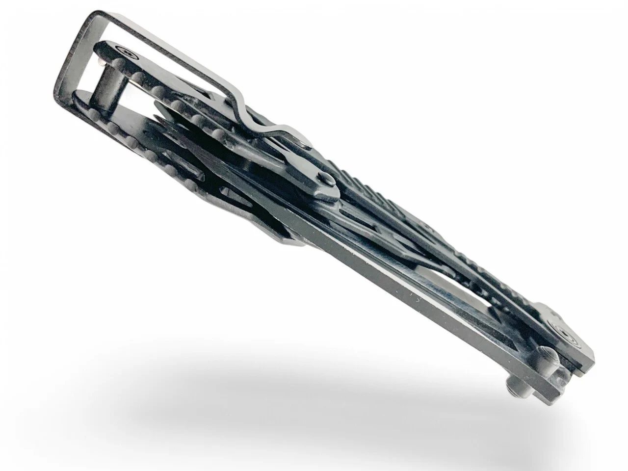 Сгъваем нож Fold Tech JL 16010C, черен с калъф и клипс черен с калъф и клипс
