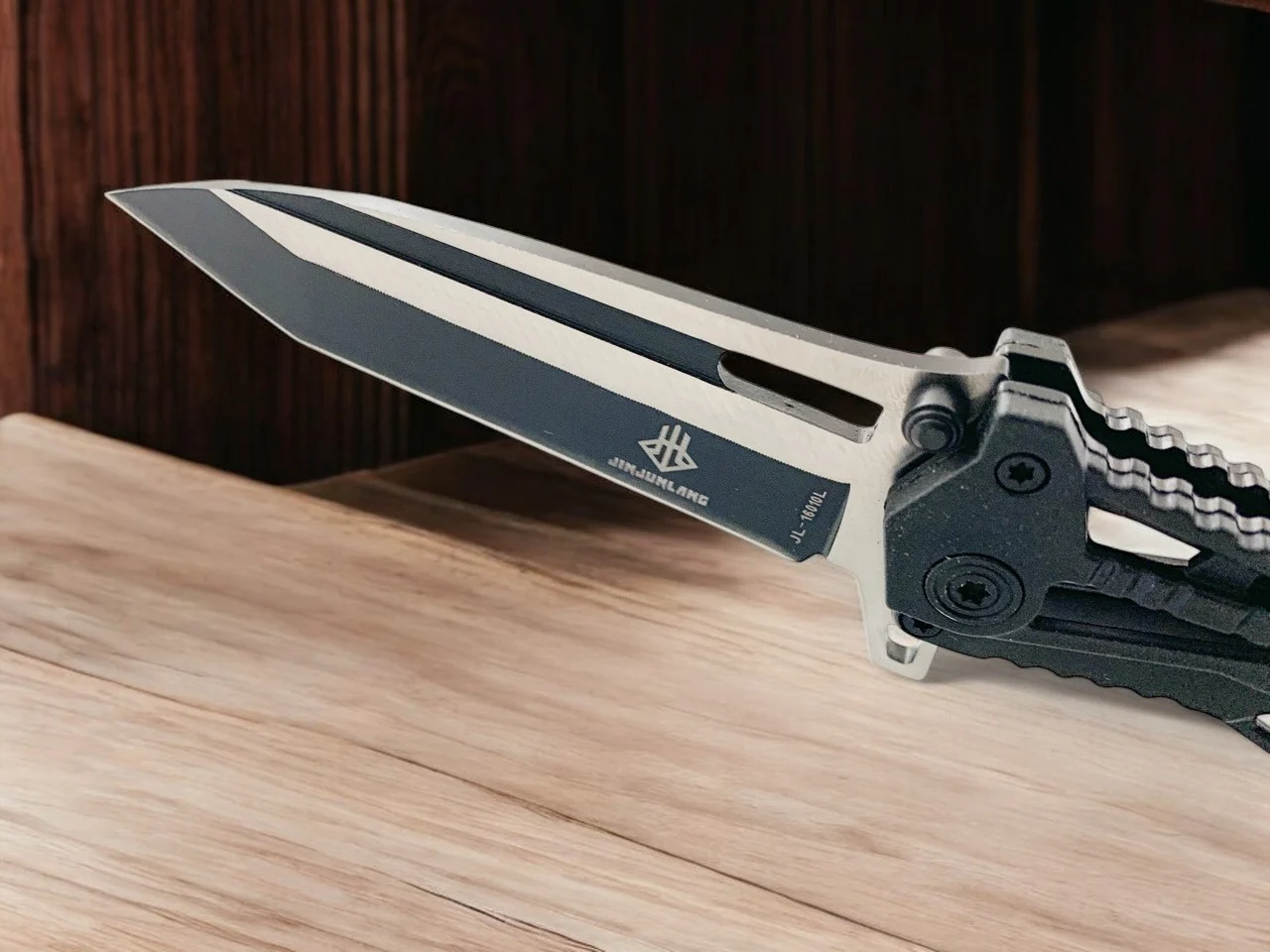 Сгъваем нож Fold Tech JL 16010C, черен с калъф и клипс Сгъваем нож Fold Tech JL 16010C, черен с калъф и клипс - Image 6
