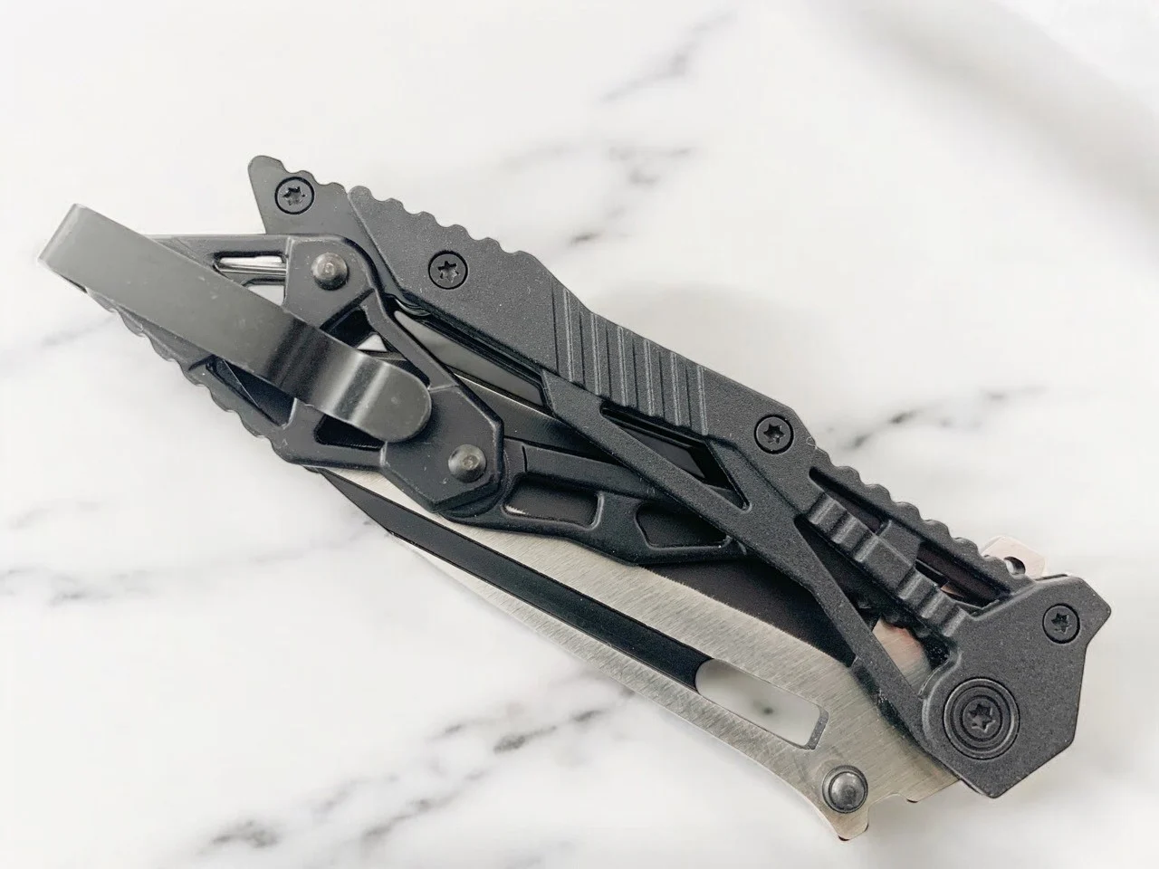 Сгъваем нож Fold Tech JL 16010C, черен с калъф и клипс Сгъваем нож Fold Tech JL 16010C, черен с калъф и клипс - Image 9