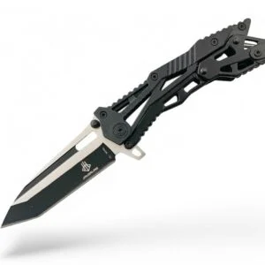 Сгъваем нож Fold Tech JL 16010C, черен с калъф и клипс Сгъваем нож Fold Tech JL 16010C