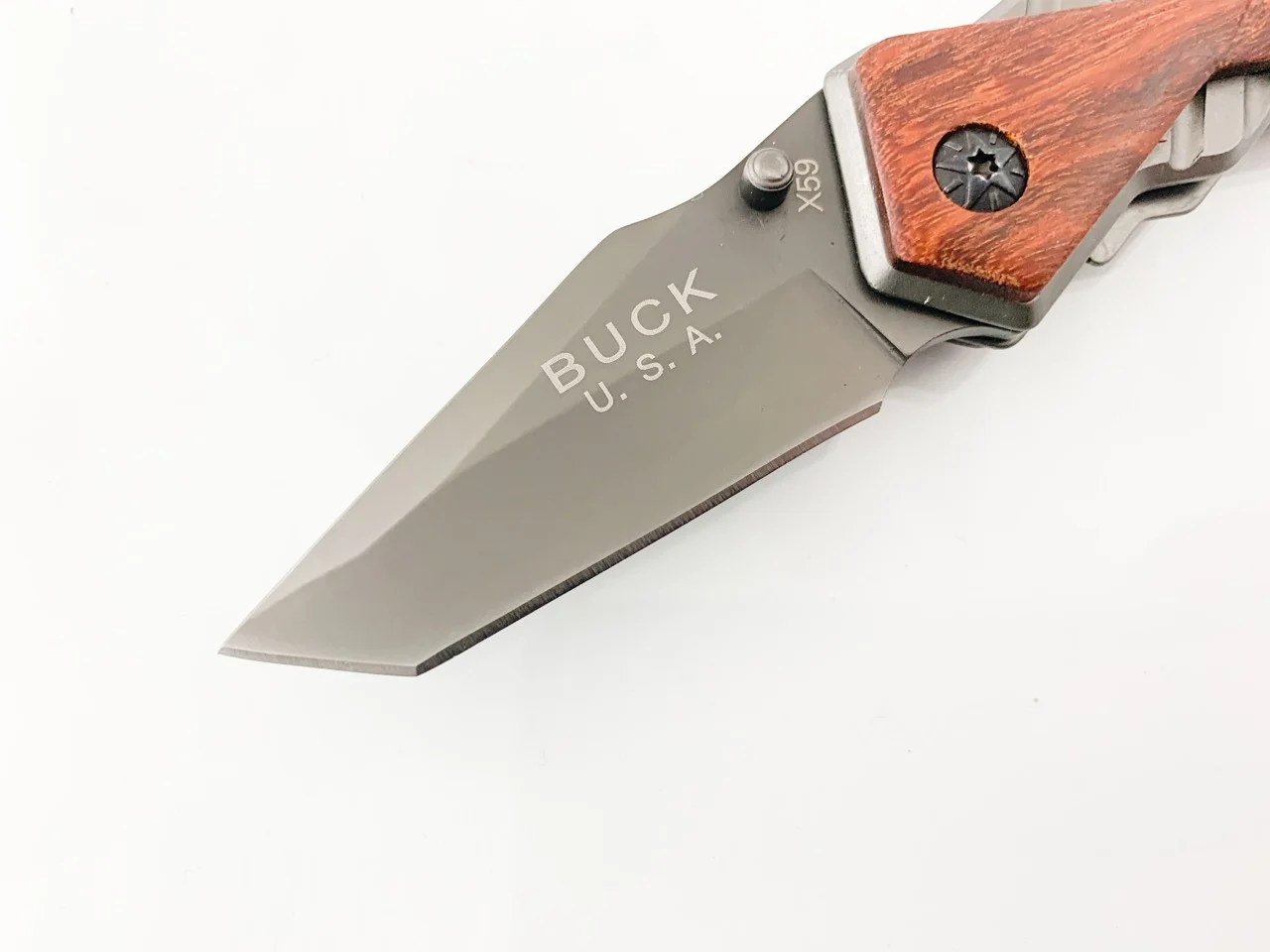 Сгъваем нож Buck X59, иноксово покритие и дървени чирени иноксово покритие и дървени чирени