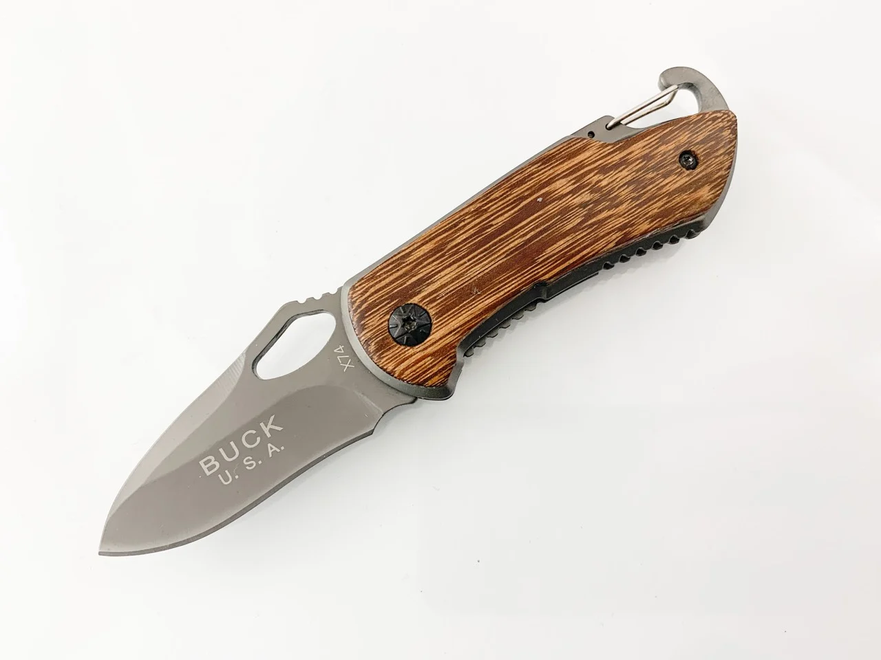 Сгъваем нож Buck X74, иноксово покритие и дървени чирени Сгъваем нож Buck X74