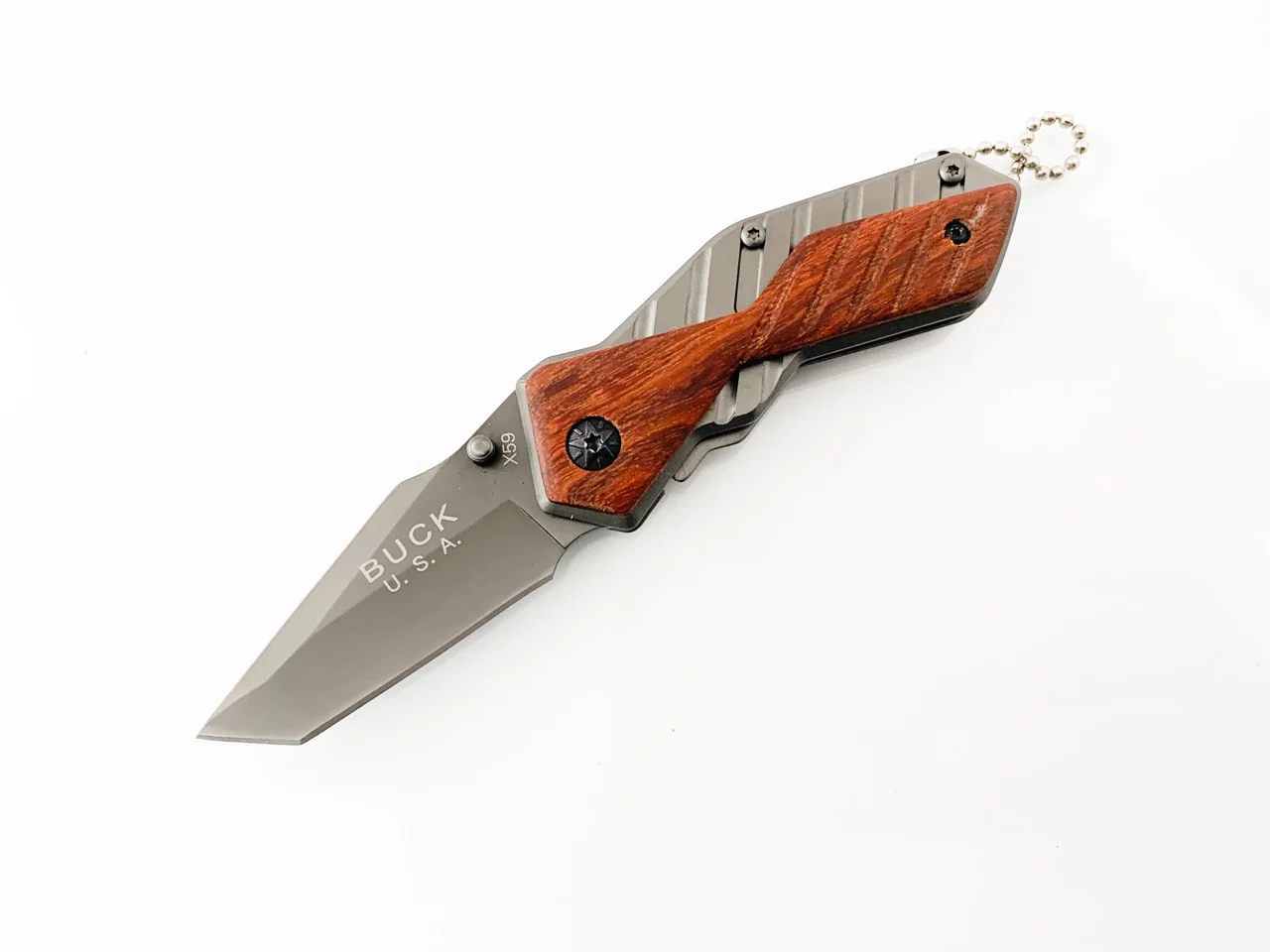 Сгъваем нож Buck X59, иноксово покритие и дървени чирени Сгъваем нож Buck X59