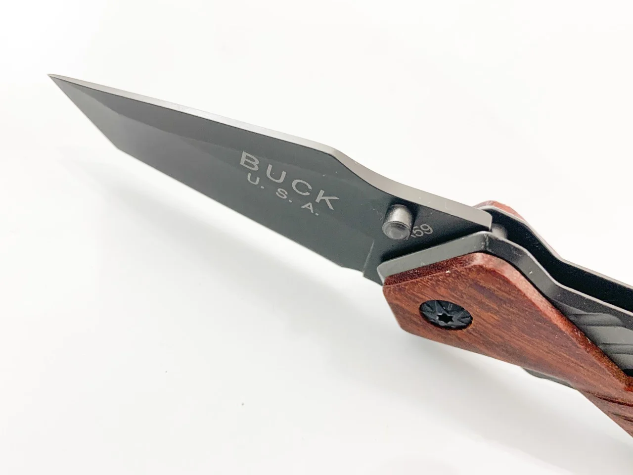 Сгъваем нож Buck X59, иноксово покритие и дървени чирени HunterEdge