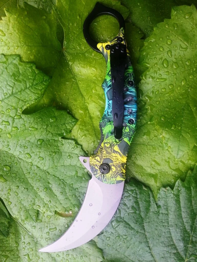 Карамбит FOX CS GO полуавтоматичен нож, сиво титаниево покритие Karambit knife
