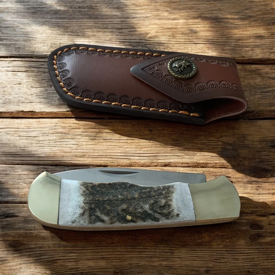 Сгъваем нож Nature’s Edge Elk Horn 195, дръжка от еленов рог дръжка от еленов рог