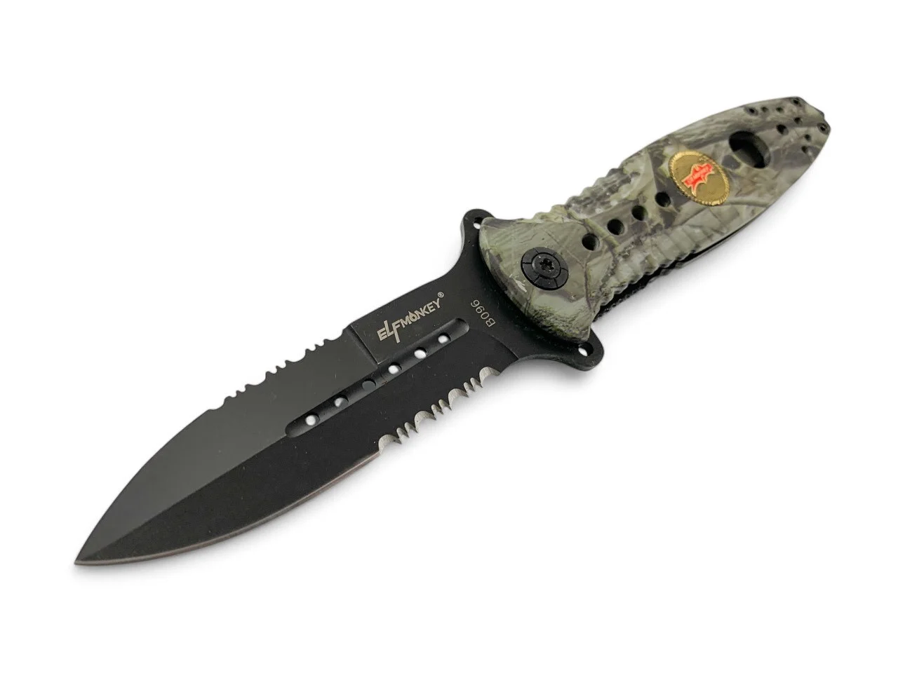 Сгъваем нож Vip Ever ShadowBlade Camo, двустранно назъбено острие нож - Vip Ever