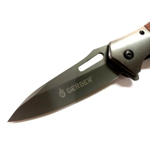 Сгъваем нож Gerber Bear Grylls, полуавтоматичен с дървени чирени StoneBlade bear grylls
