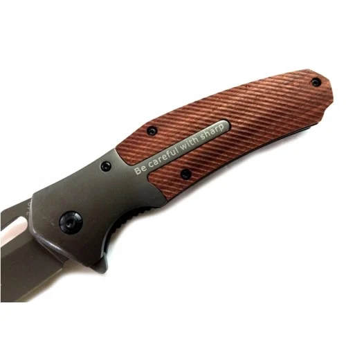 Сгъваем нож Gerber Bear Grylls, полуавтоматичен с дървени чирени Сгъваем нож Gerber Bear Grylls, полуавтоматичен с дървени чирени - Image 4