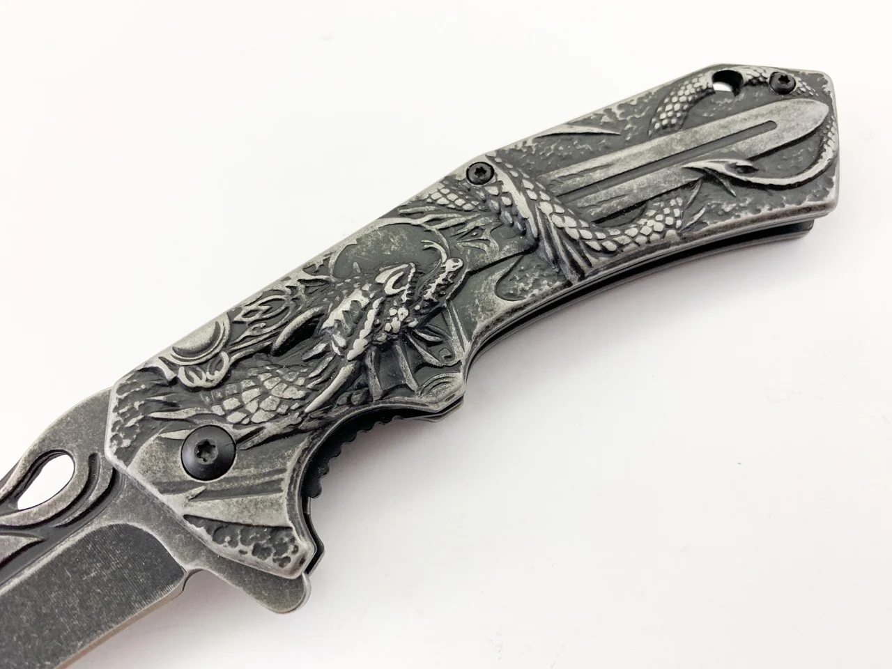 Сгъваем нож Boker Дракон с меч 3D, автоматичен механизъм автоматичен механизъм