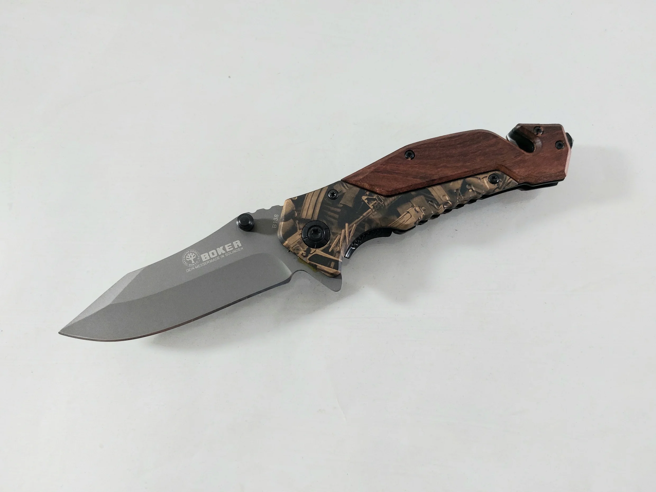 Сгъваем нож Boker B138, автоматичен и масивен Сгъваем нож Boker B138