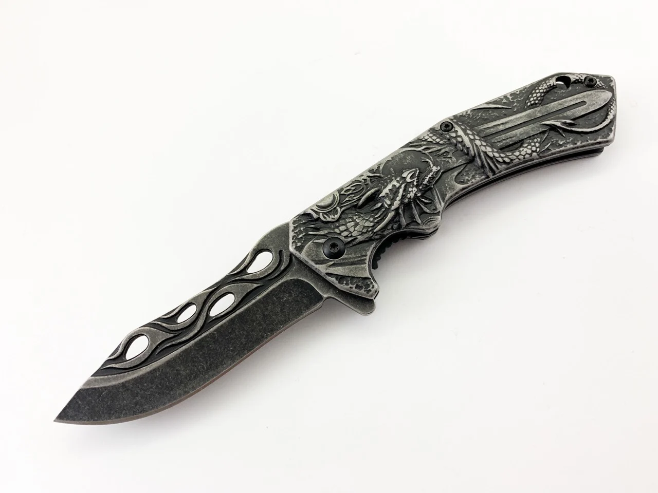 Сгъваем нож Boker Дракон с меч 3D, автоматичен механизъм Сгъваем нож Boker Дракон с меч 3D