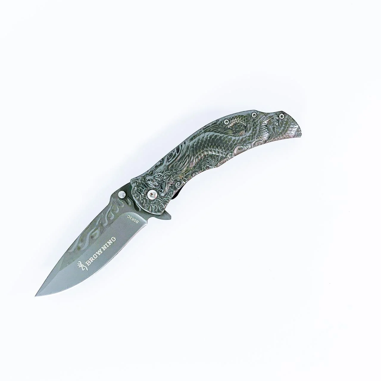 Сгъваем нож Browning B063C, автоматичен с 3D картина на дракон автоматичен с 3D картина на дракон