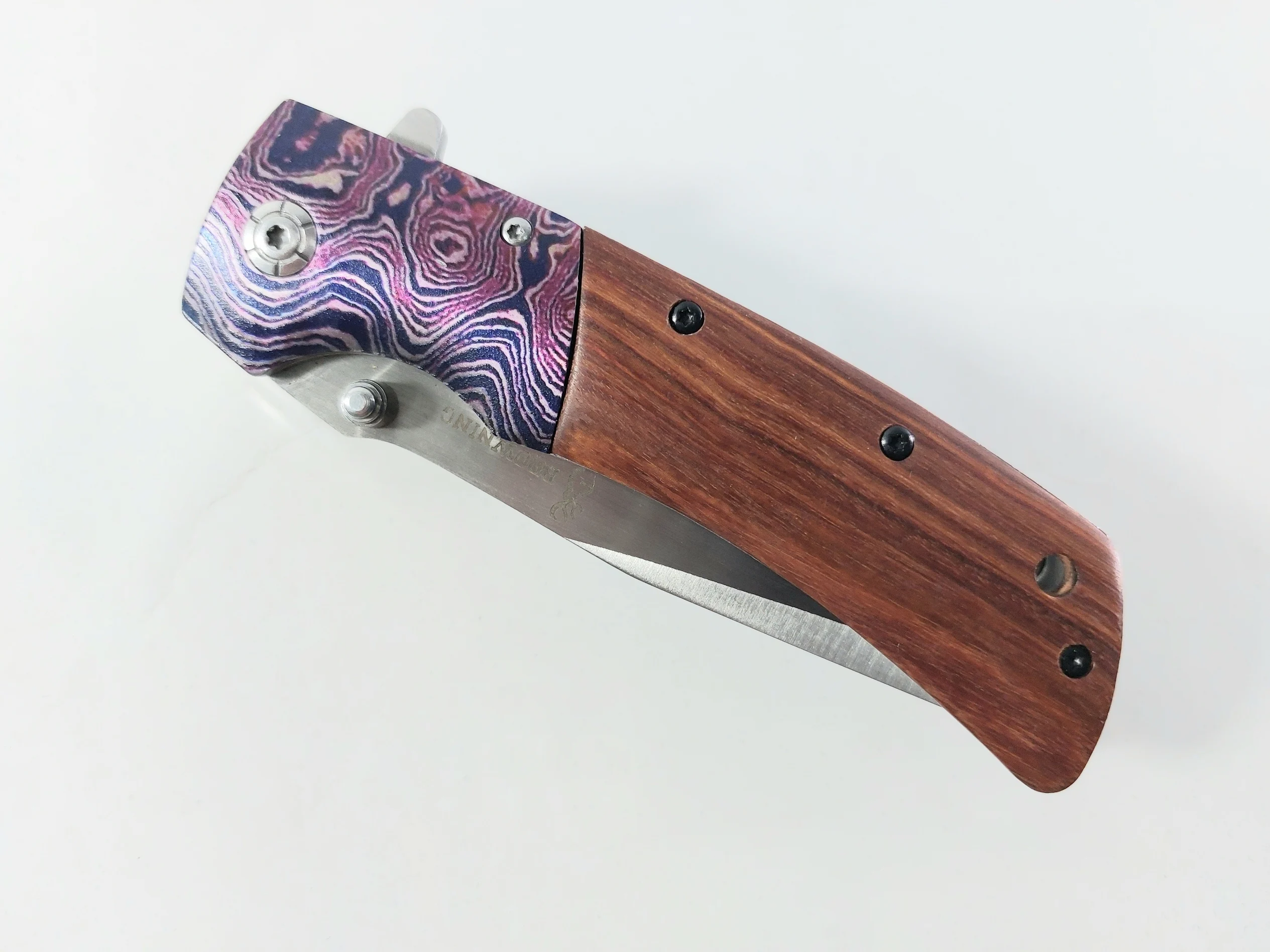 Сгъваем нож Browning DA142 с дървени чирени и метални елементи Сгъваем нож Browning DA142 с дървени чирени и метални елементи - Image 12