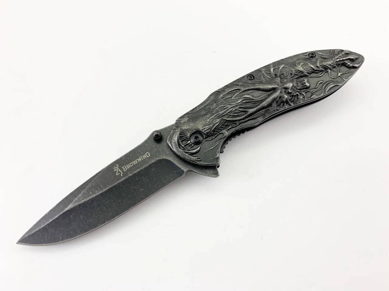 Сгъваем нож Browning 3D print Дракон, метален и масивен Сгъваем нож Browning 3D print Дракон