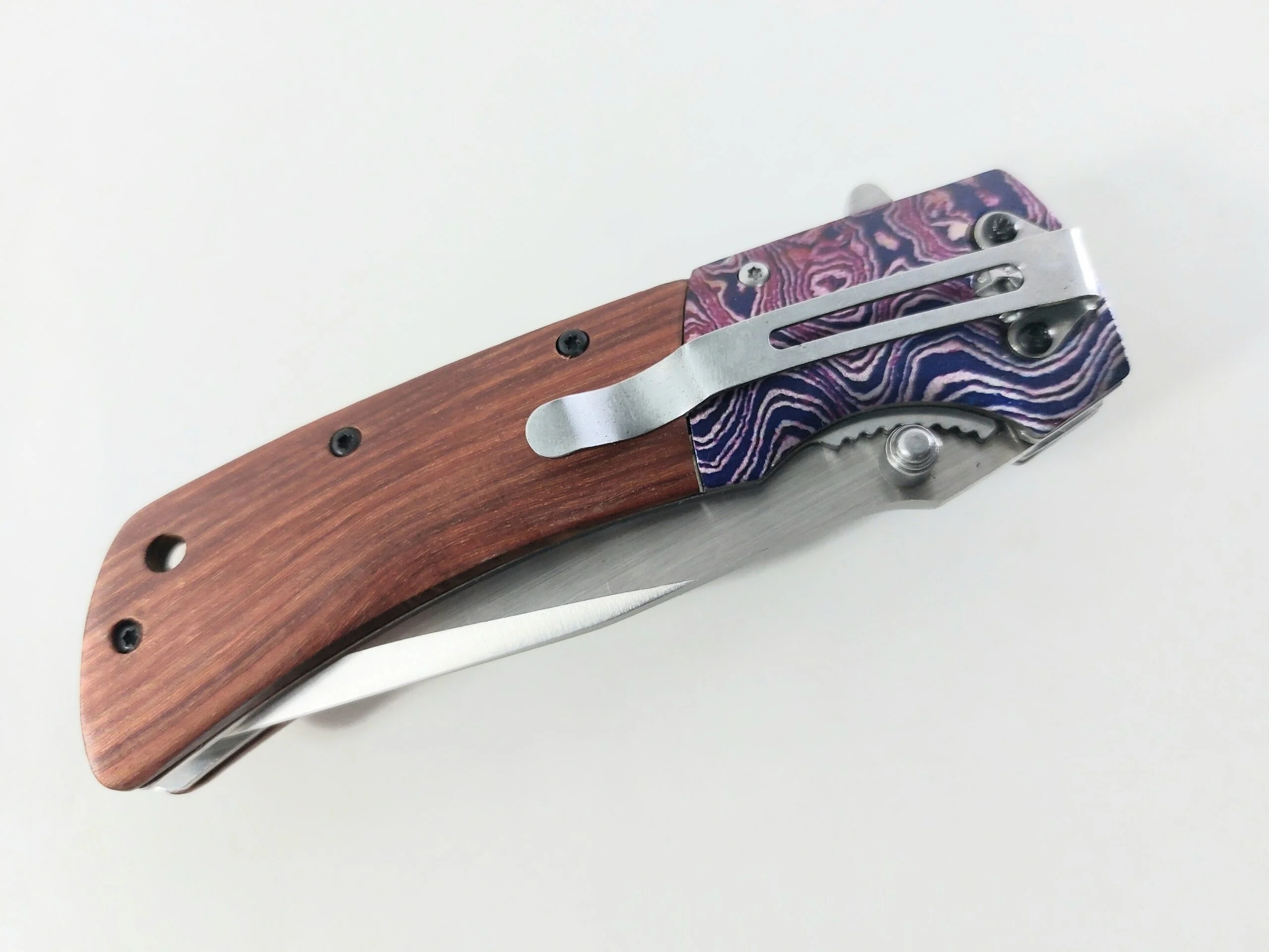 Сгъваем нож Browning DA142 с дървени чирени и метални елементи Сгъваем нож Browning DA142 с дървени чирени и метални елементи - Image 4