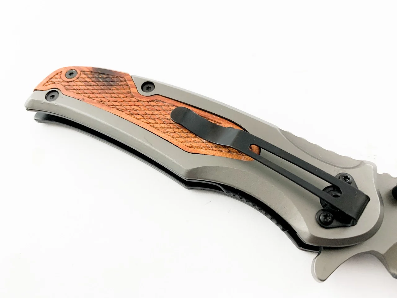 Сгъваем нож Browning с титаниево покритие и дървени чирени Сгъваем нож Browning с титаниево покритие и дървени чирени - Image 5