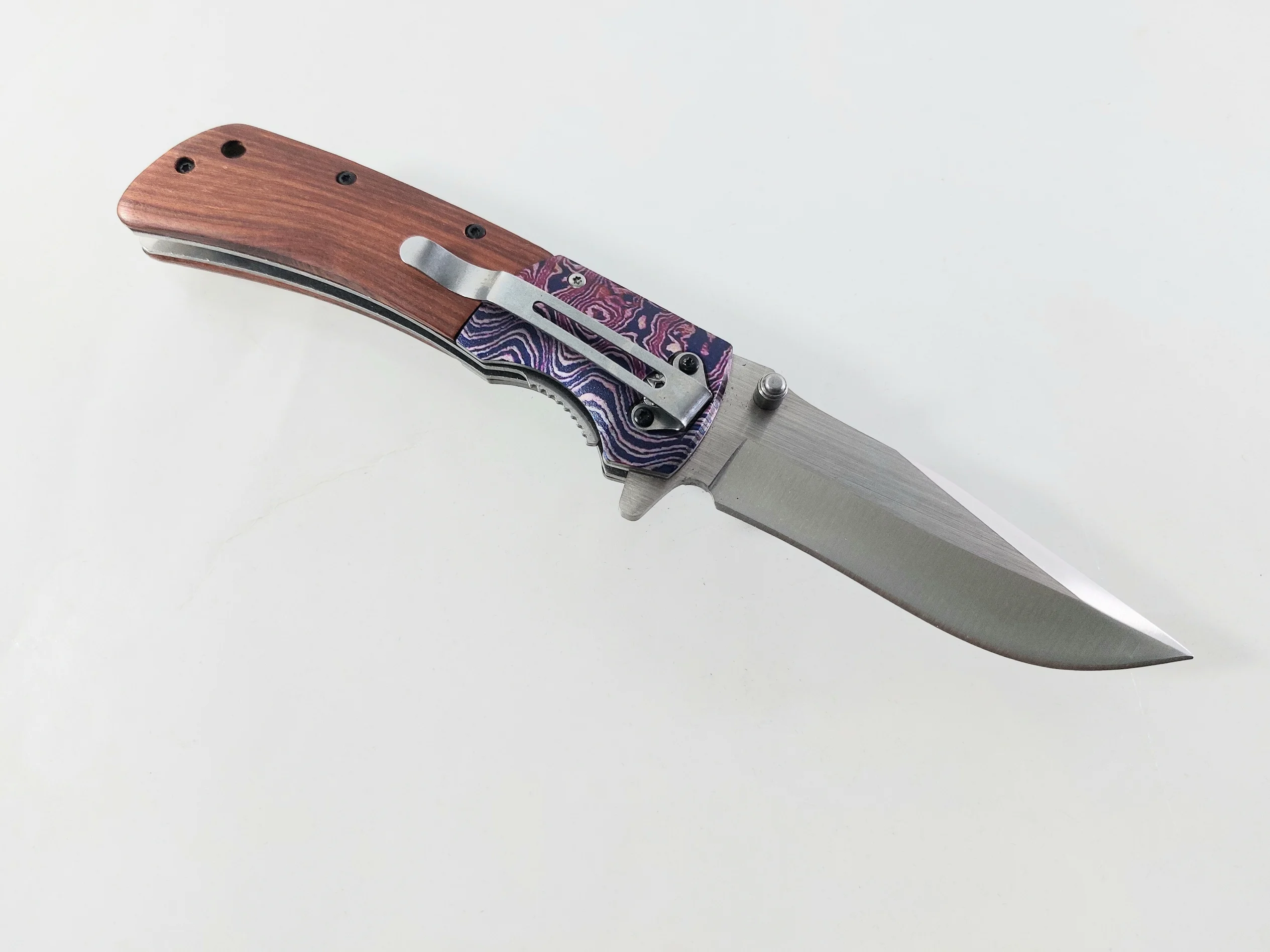 Сгъваем нож Browning DA142 с дървени чирени и метални елементи Сгъваем нож Browning DA142 с дървени чирени и метални елементи - Image 8
